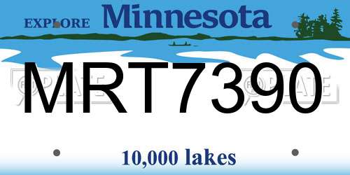 MRT7390 Minnesota License Plate