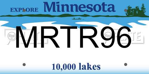 MRTR96 Minnesota License Plate