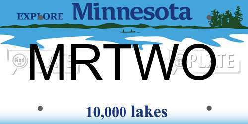 MRTWO Minnesota License Plate
