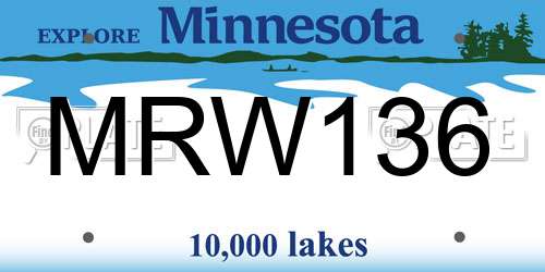 MRW136 Minnesota License Plate