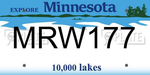 MRW177 Minnesota License Plate