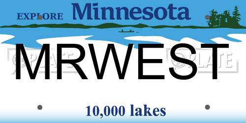 MRWEST Minnesota License Plate
