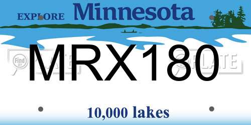 MRX180 Minnesota License Plate