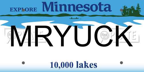 MRYUCK Minnesota License Plate