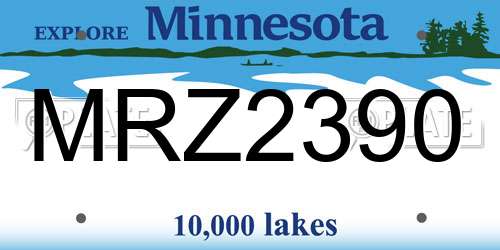MRZ2390 Minnesota License Plate