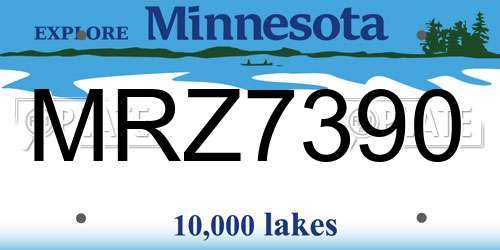 MRZ7390 Minnesota License Plate