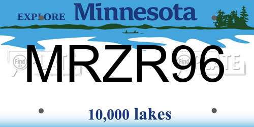 MRZR96 Minnesota License Plate