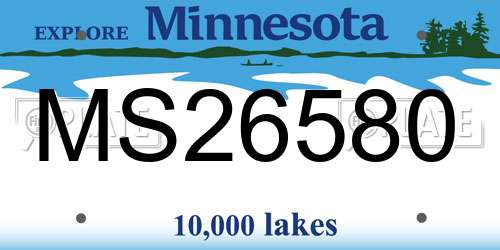 MS26580 Minnesota License Plate