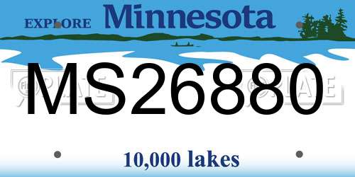 MS26880 Minnesota License Plate