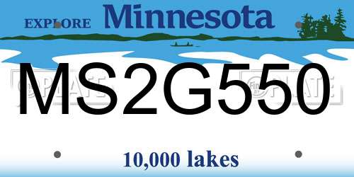 MS2G550 Minnesota License Plate