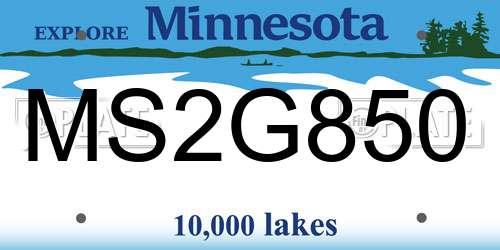 MS2G850 Minnesota License Plate