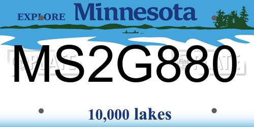 MS2G880 Minnesota License Plate