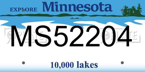 MS52204 Minnesota License Plate