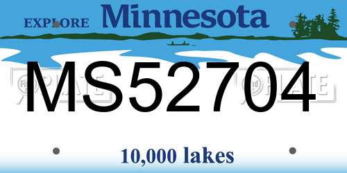 MS52704 Minnesota License Plate