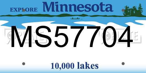 MS57704 Minnesota License Plate