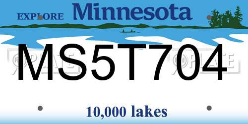 MS5T704 Minnesota License Plate