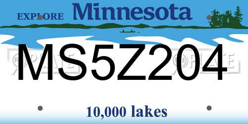 MS5Z204 Minnesota License Plate