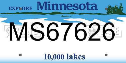 MS67626 Minnesota License Plate