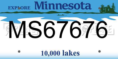 MS67676 Minnesota License Plate