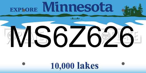 MS6Z626 Minnesota License Plate