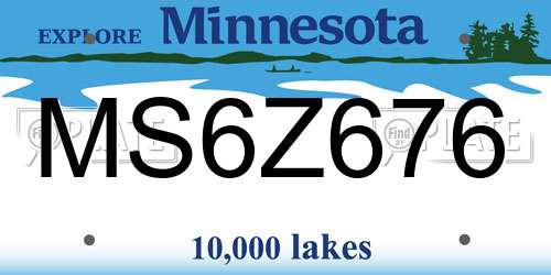 MS6Z676 Minnesota License Plate
