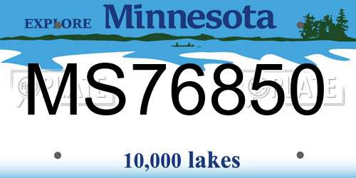 MS76850 Minnesota License Plate