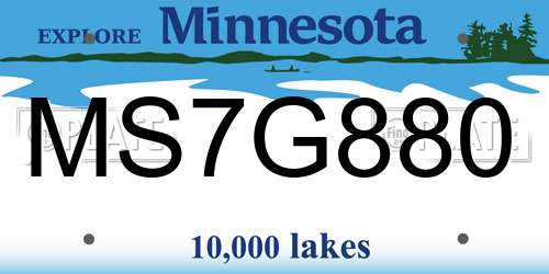 MS7G880 Minnesota License Plate