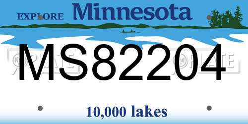 MS82204 Minnesota License Plate