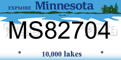 MS82704 Minnesota License Plate