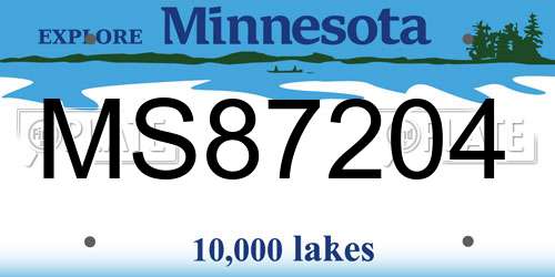 MS87204 Minnesota License Plate