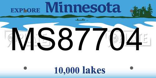 MS87704 Minnesota License Plate