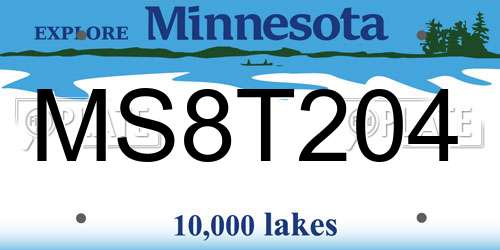 MS8T204 Minnesota License Plate
