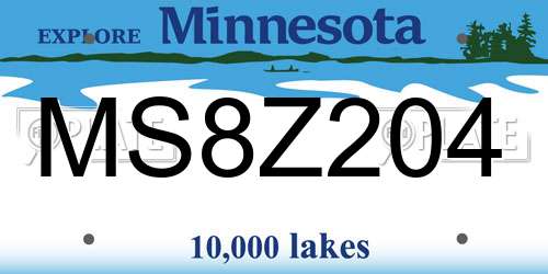 MS8Z204 Minnesota License Plate