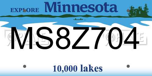 MS8Z704 Minnesota License Plate