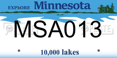 MSA013 Minnesota License Plate
