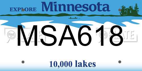 MSA618 Minnesota License Plate