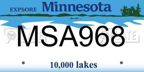 MSA968 Minnesota License Plate