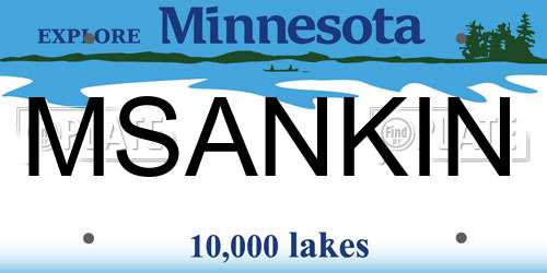 MSANKIN Minnesota License Plate