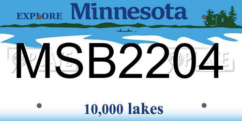 MSB2204 Minnesota License Plate