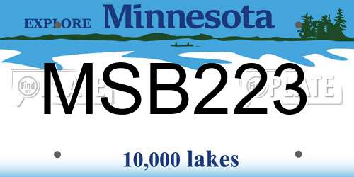MSB223 Minnesota License Plate