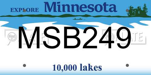 MSB249 Minnesota License Plate