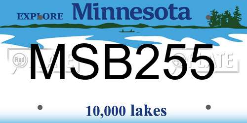 MSB255 Minnesota License Plate