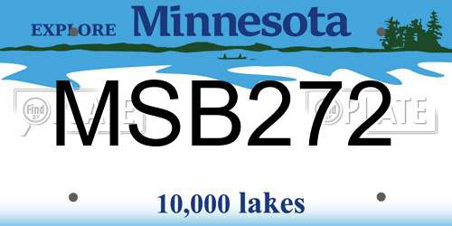 MSB272 Minnesota License Plate