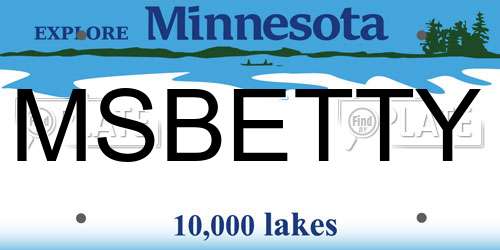 MSBETTY Minnesota License Plate