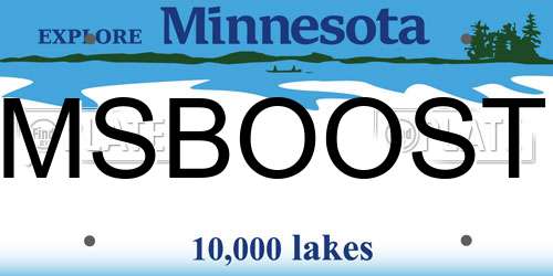 MSBOOST Minnesota License Plate