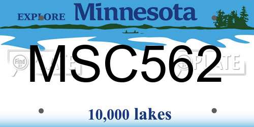 MSC562 Minnesota License Plate