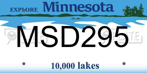 MSD295 Minnesota License Plate