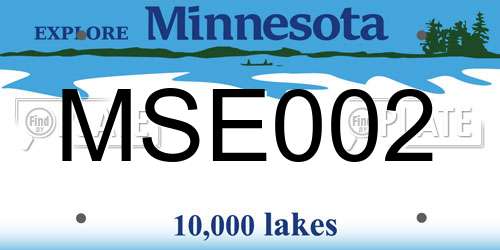 MSE002 Minnesota License Plate