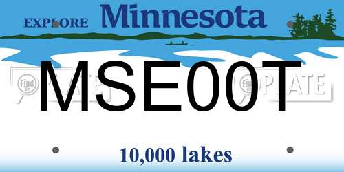 MSE00T Minnesota License Plate