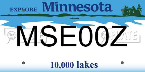 MSE00Z Minnesota License Plate